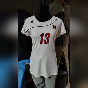 Adidas Climacool Women's White Miami of Ohio Volleyball Top #13